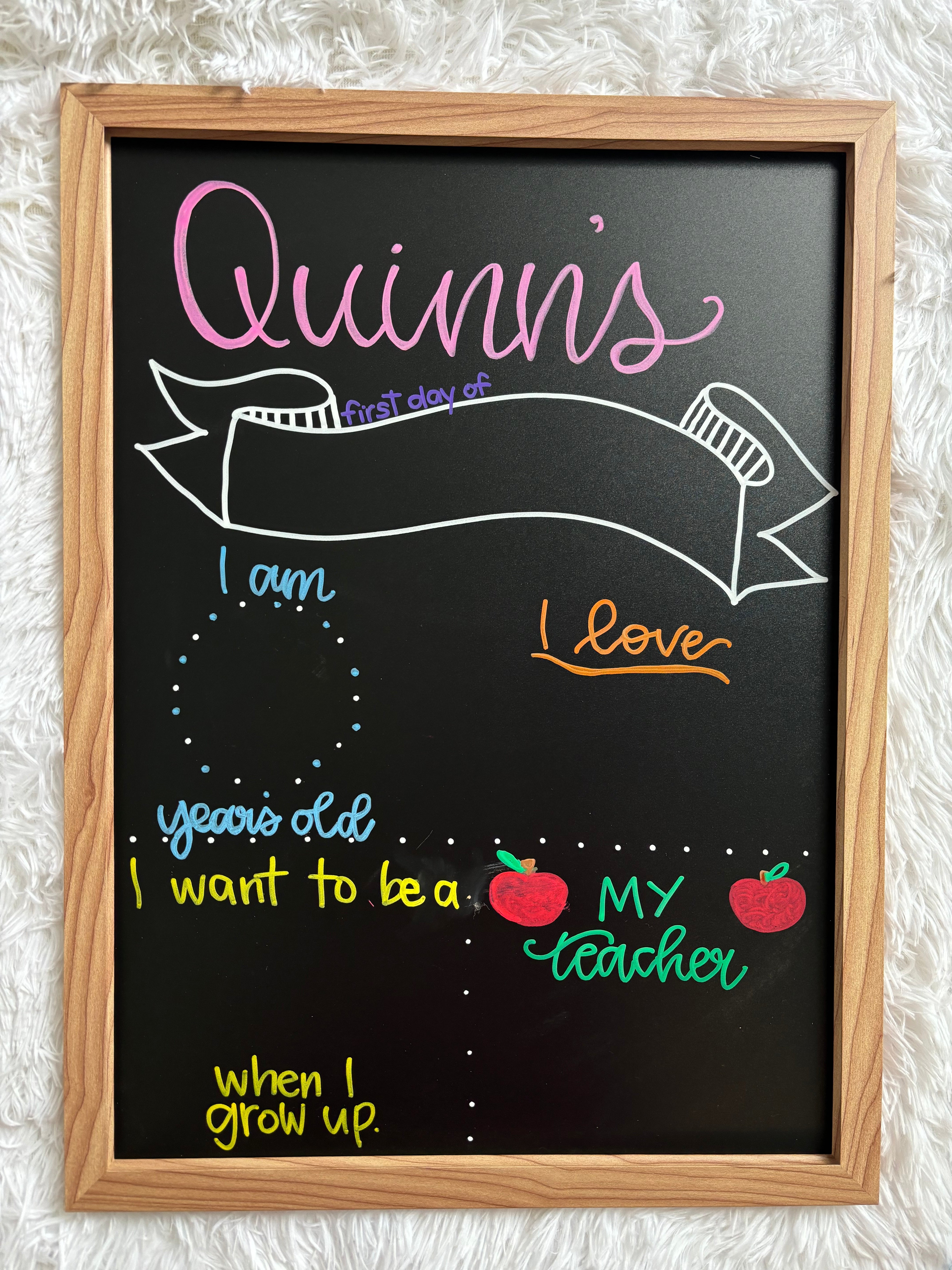 Back to school chalkboard