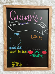 Back to school chalkboard