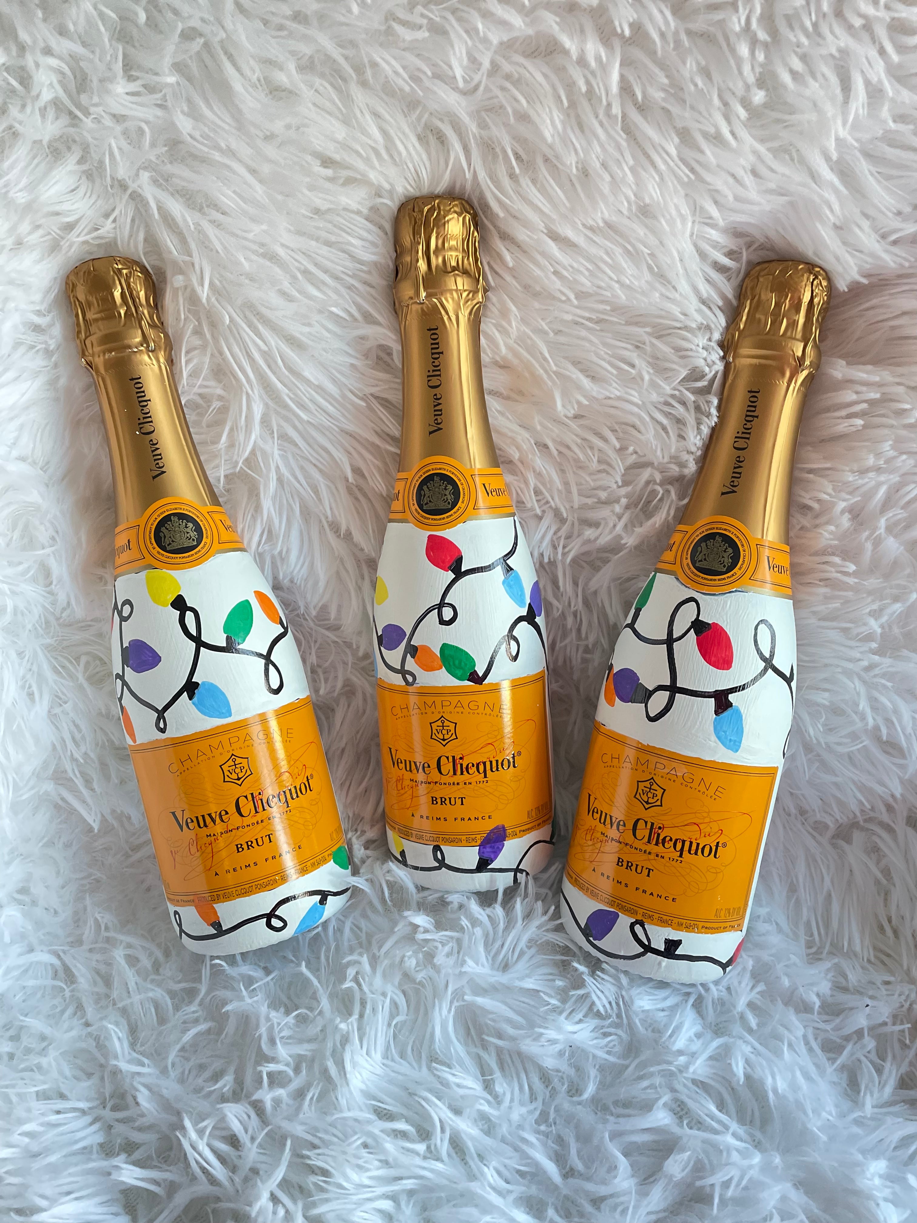 Custom Painted Champagne Bottle