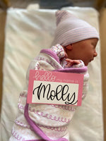 Load image into Gallery viewer, Hello my name is : Baby name tag
