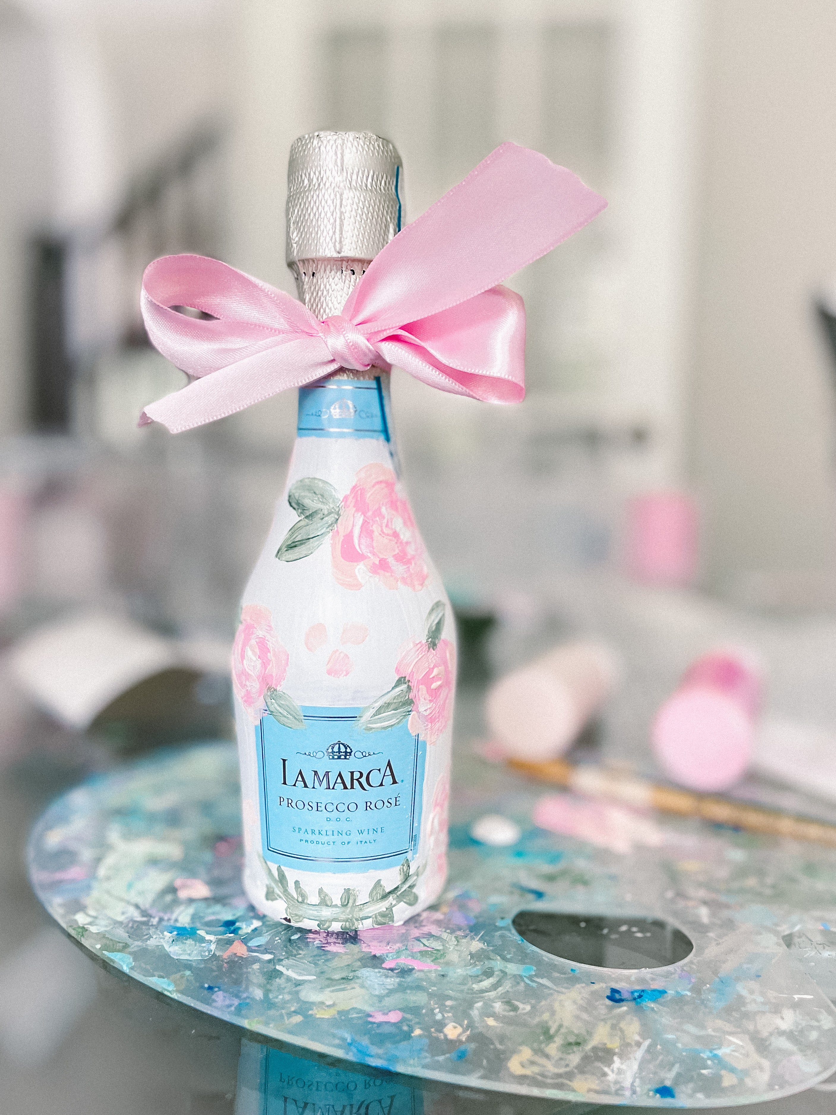 Custom Painted Champagne Bottle