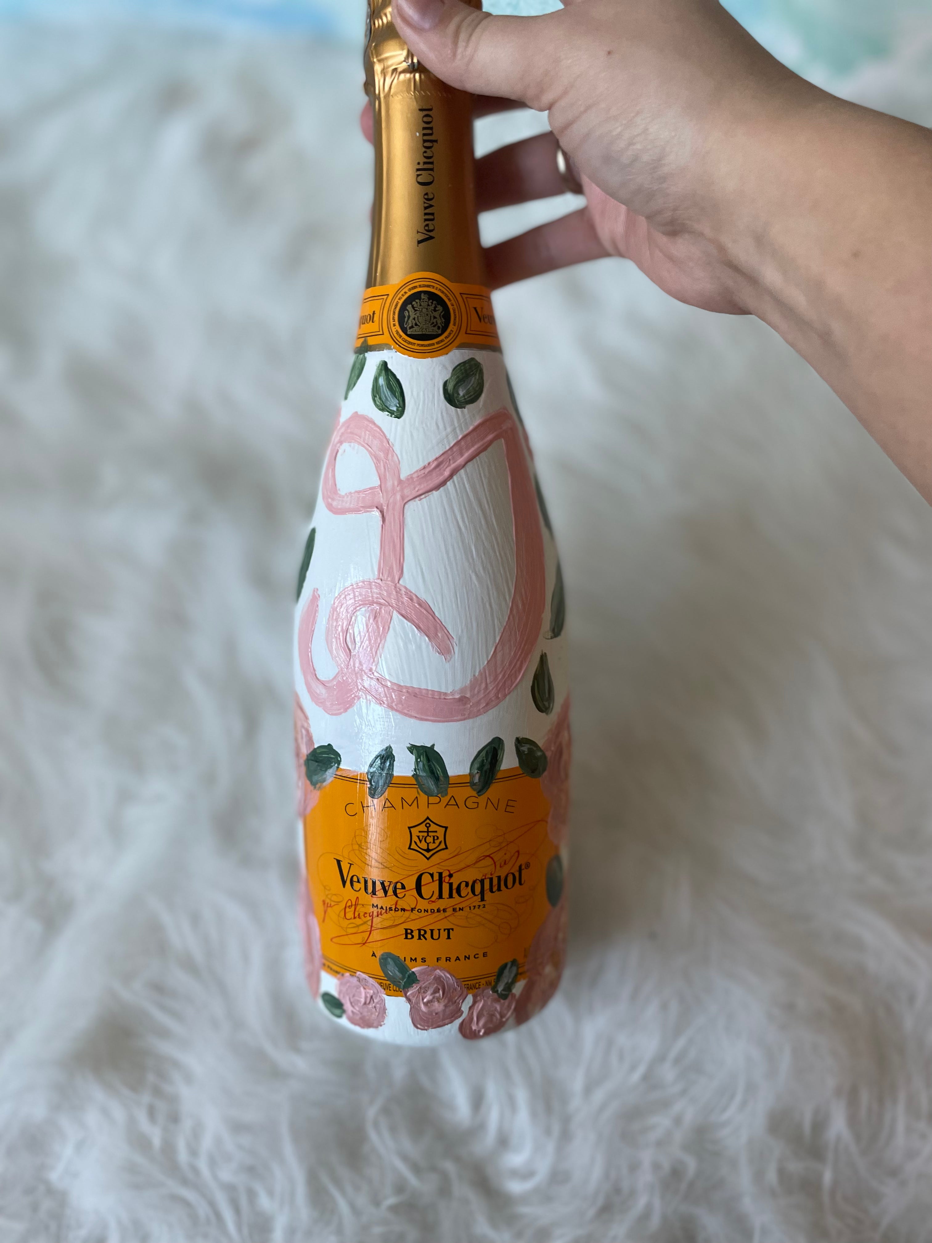 Custom Painted Champagne Bottle