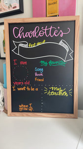 Back to school chalkboard