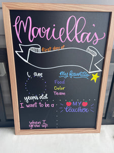 Back to school chalkboard