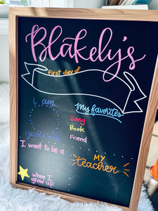 Back to school chalkboard