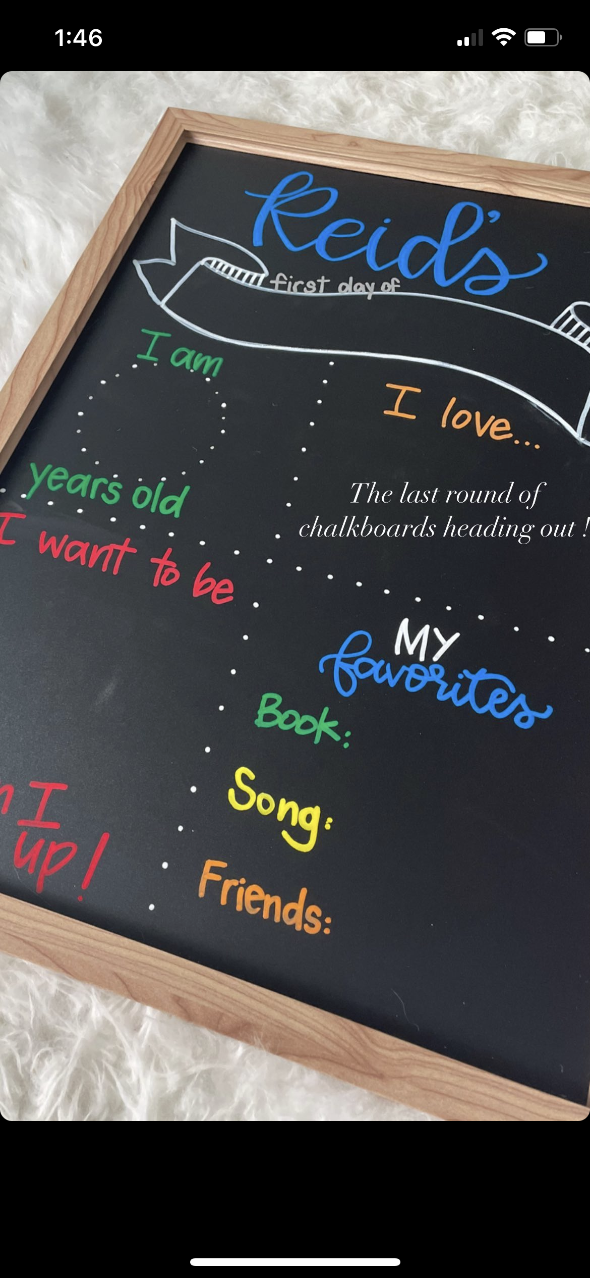 Back to school chalkboard