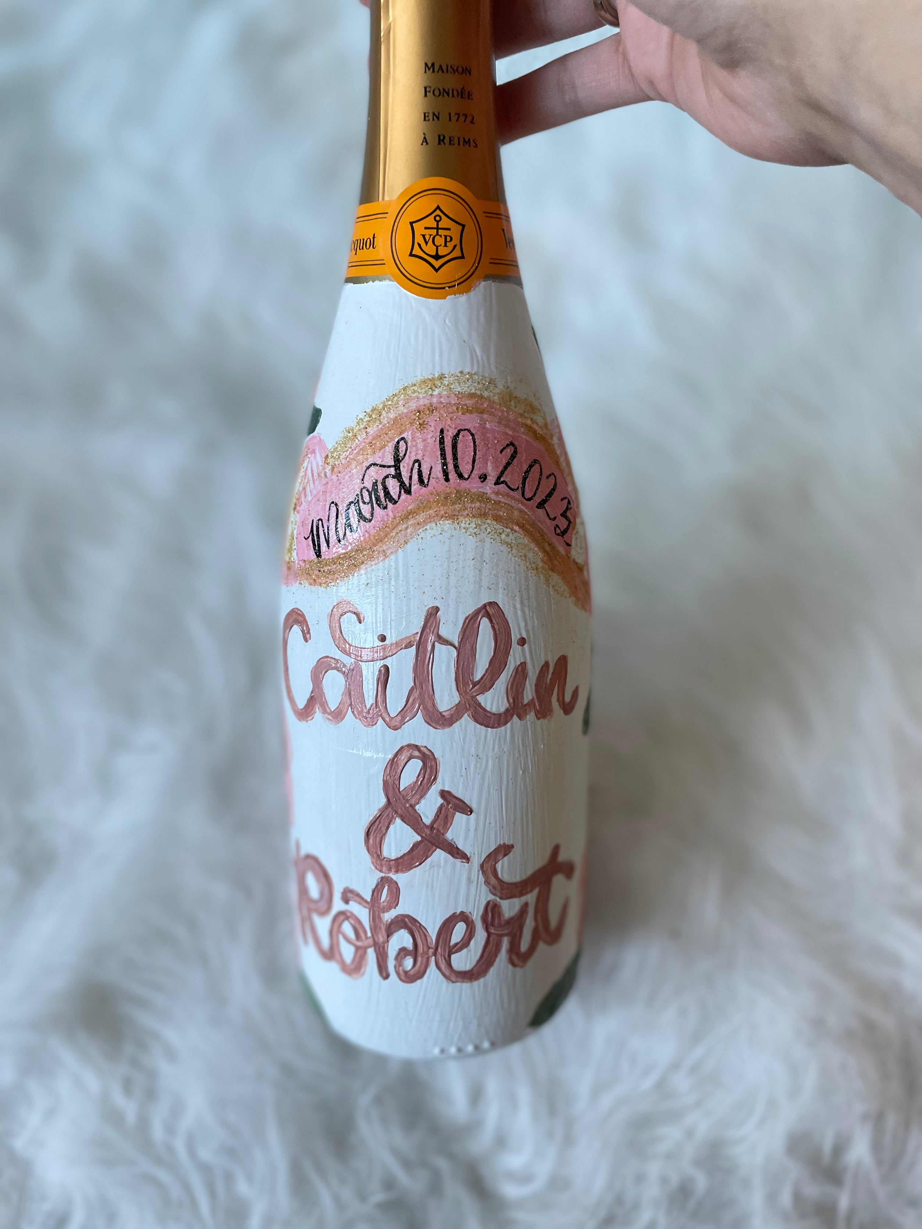 Custom Painted Champagne Bottle