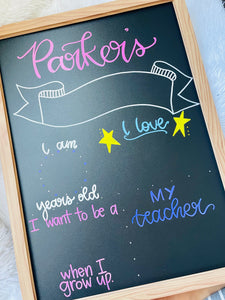 Back to school chalkboard