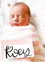 Load image into Gallery viewer, Hello my name is : Baby name tag
