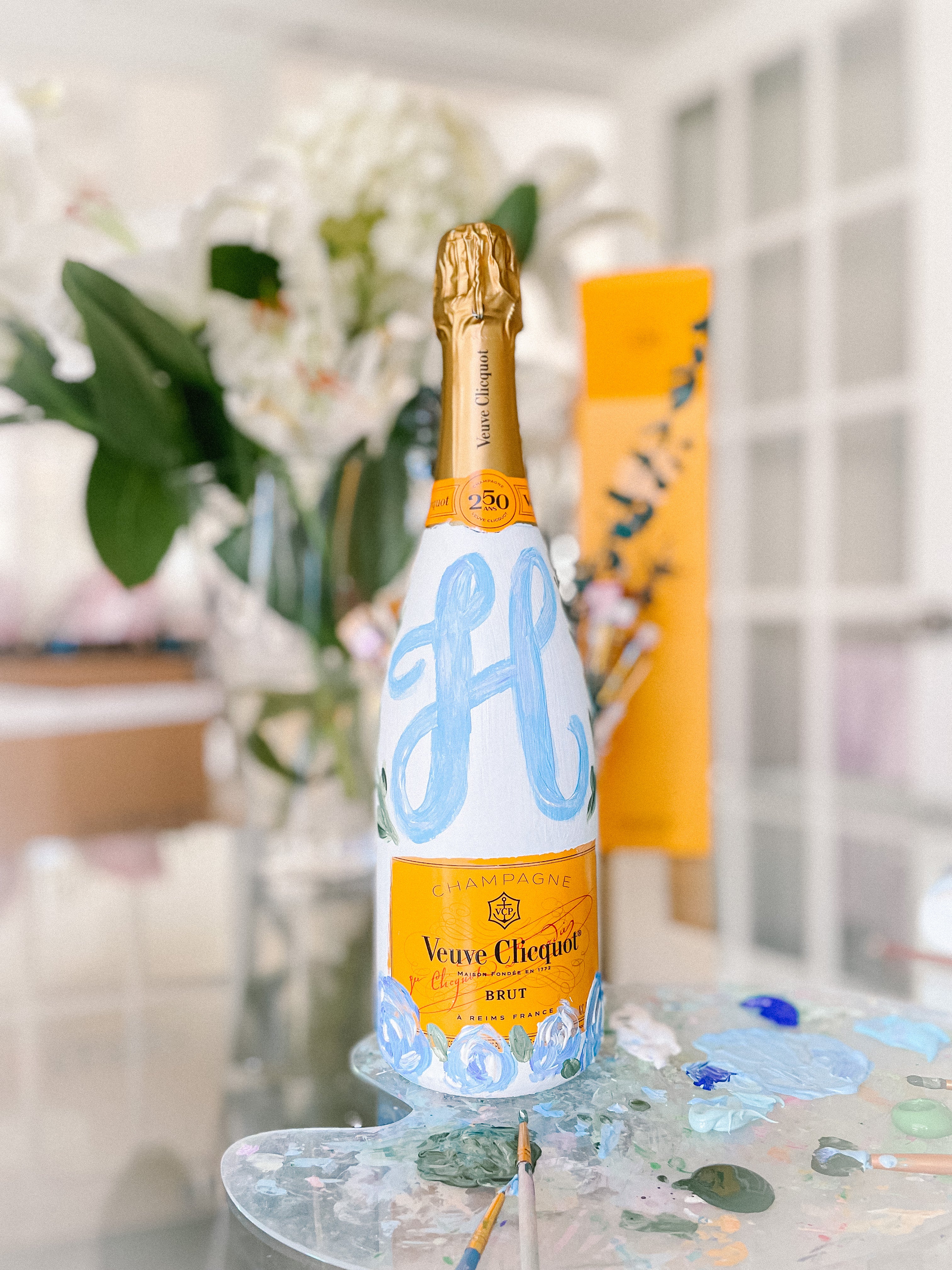 Custom Painted Champagne Bottle