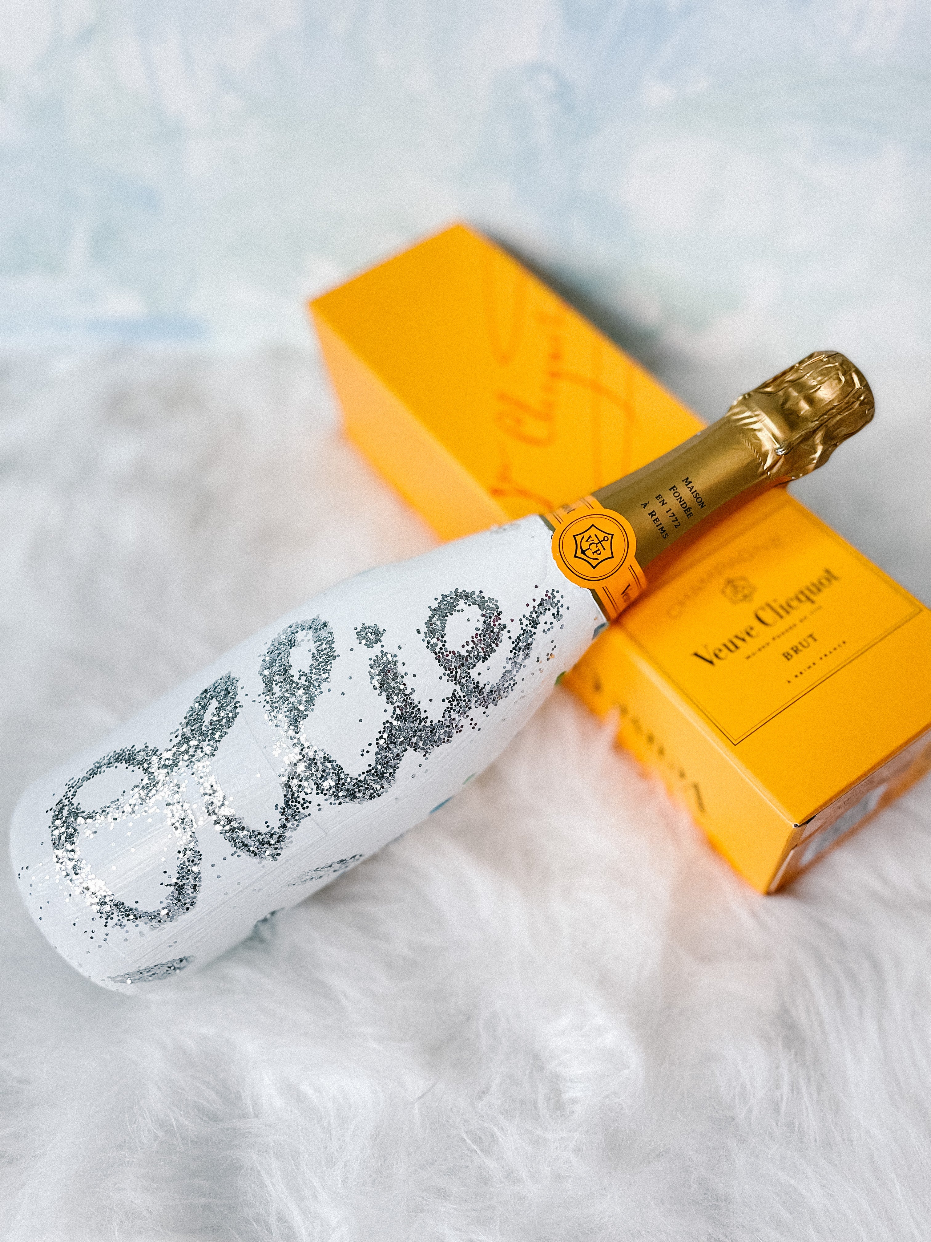 Custom Painted Champagne Bottle